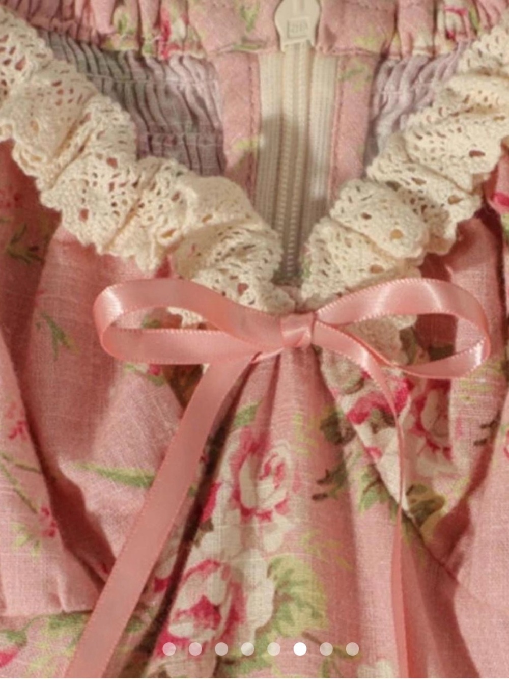 NWT Lacemade Vintage-Inspired Pink Floral Midi Dress with Ruffle Details size M - Picture 5 of 11